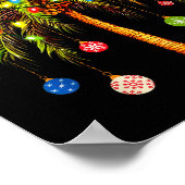 Christmas Palm Tree Light Hawaiian Trocal Xmas  Poster (Hoek)