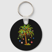 Christmas Palm Tree Light Hawaiian Trocal Xmas  Sleutelhanger (Voorkant)