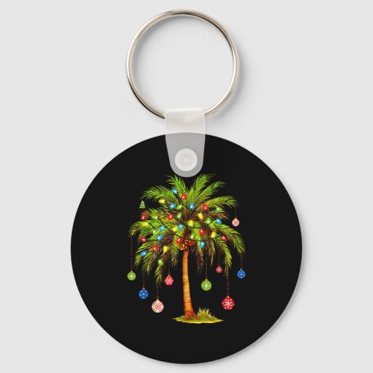 Christmas Palm Tree Light Hawaiian Trocal Xmas  Sleutelhanger (Voorkant)