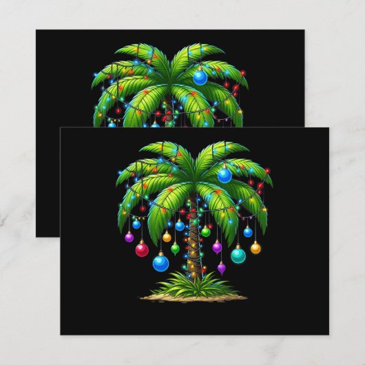 Christmas Palm Tree Light Hawaiian Tropical New Ye (Voorkant / Achterkant)