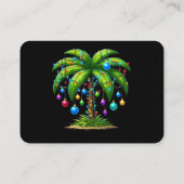 Christmas Palm Tree Light Hawaiian Tropical New Ye Visitekaartje (Achterkant)