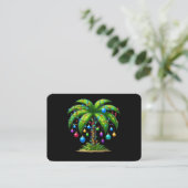 Christmas Palm Tree Light Hawaiian Tropical New Ye Visitekaartje (Staand voorkant)
