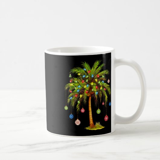 Christmas Palm Tree Light Hawaiian Tropical Xmas 1 Koffiemok (Rechts)