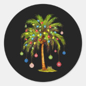 Christmas Palm Tree Light Hawaiian Tropical Xmas 1 Ronde Sticker (Voorkant)