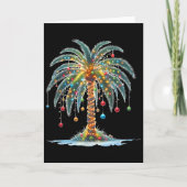 Christmas Palm Tree Light Hawaiian Tropical Xmas 2 Kaart (Voorkant)