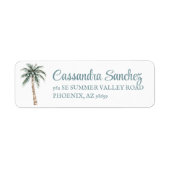 Christmas Palm Tree Retouradres Label (Voorkant)