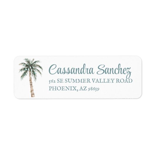 Christmas Palm Tree Retouradres Label (Voorkant)