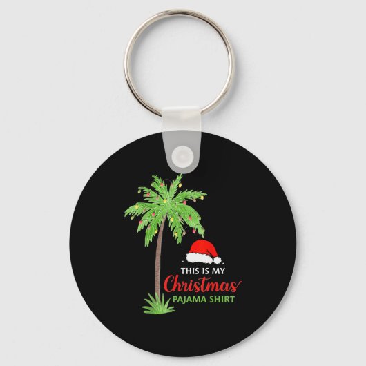 Christmas Palm Tree This Is My Christmas Pajama Xm Sleutelhanger (Voorkant)