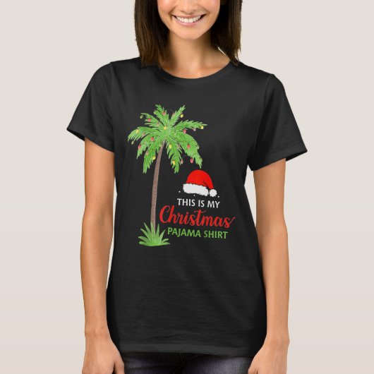 Christmas Palm Tree This Is My Christmas Pajama Xm T-shirt (Voorkant)