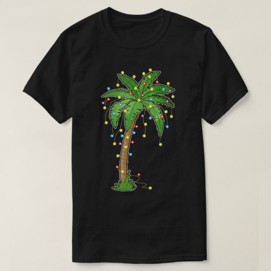 Christmas Palm Tree Tropical Holiday Design T-shirt (Design voorkant)