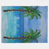 Christmas palm tree tropical Holiday Fleece Deken (Voorkant (Horizontaal))