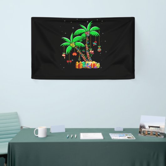 Christmas Palm Tree Tropical Xmas Coconut Lights Spandoek (Beurs)