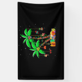 Christmas Palm Tree Tropical Xmas Coconut Lights Spandoek (Verticaal)