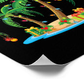 Christmas Palm Tree Tropical Xmas Gift Coconut Lig Poster (Hoek)