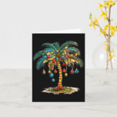 Christmas Palm Tree Women Funny Hawaiian Beach Tro Kaart (Gele Bloem)