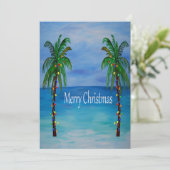 Christmas palm trees tropical Holiday cards. Kaart (Staand voorkant)