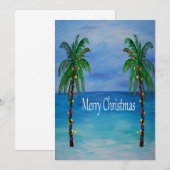 Christmas palm trees tropical Holiday cards. Kaart (Voorkant / Achterkant)