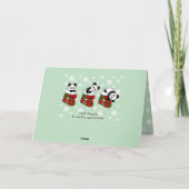 Christmas Panda Cartoon Stocking Snowflake Feestdagen Kaart (Achterkant)