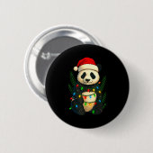 Christmas Panda Ronde Button 5,7 Cm (Voorkant /achterkant)