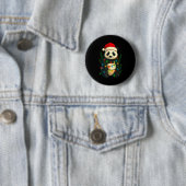 Christmas Panda Ronde Button 5,7 Cm (In situ)
