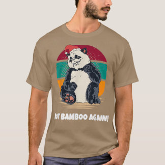 Christmas Panda Santa Retro Vintage Sunset Happy H T-shirt