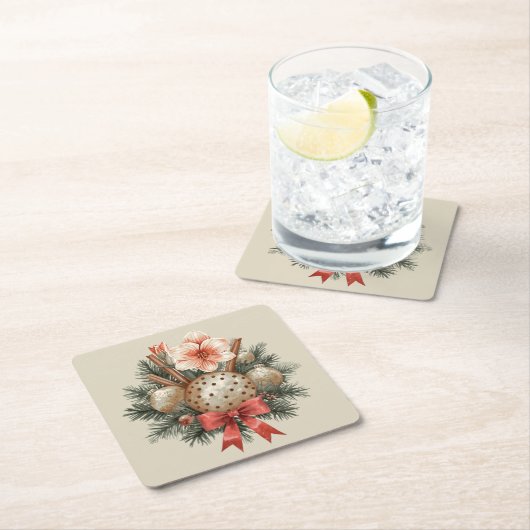 Christmas Panettone Arrangement Kartonnen Onderzetters (Insitu)