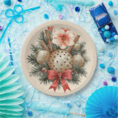 Christmas Panettone Arrangement Papieren Bordje (Feest)