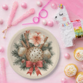 Christmas Panettone Arrangement Papieren Bordje (Feest)