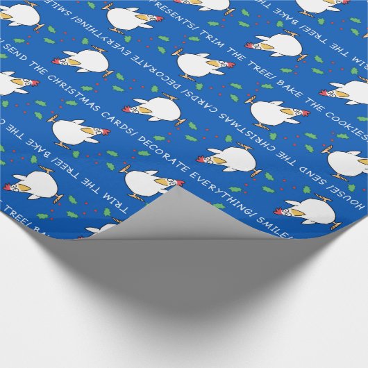 CHRISTMAS PANIC CHICKEN 2 van Sandra Boynton Cadeaupapier (Hoek)