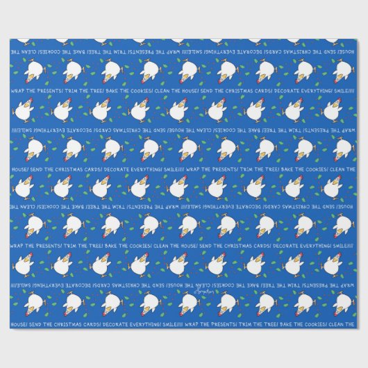 CHRISTMAS PANIC CHICKEN 2 van Sandra Boynton Cadeaupapier (Vlak)