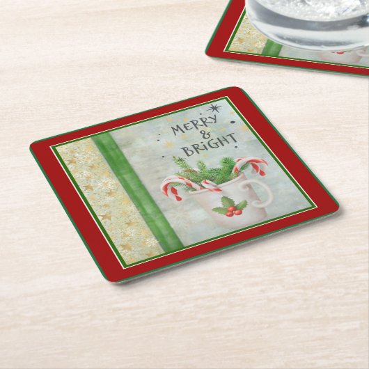 Christmas Paper Coaster Kartonnen Onderzetters (Schuin)