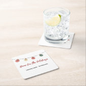 Christmas Paper Coaster with Playful Holiday Icons Kartonnen Onderzetters (Insitu)