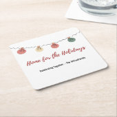 Christmas Paper Coaster with Playful Holiday Icons Kartonnen Onderzetters (Schuin)