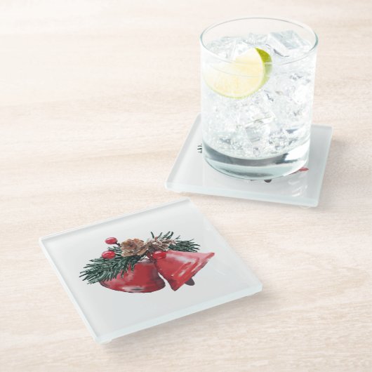 Christmas Paper Coasters  Glazen Onderzetter (Schuin)