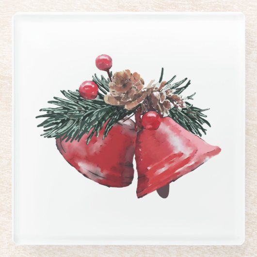 Christmas Paper Coasters  Glazen Onderzetter (Voorkant)