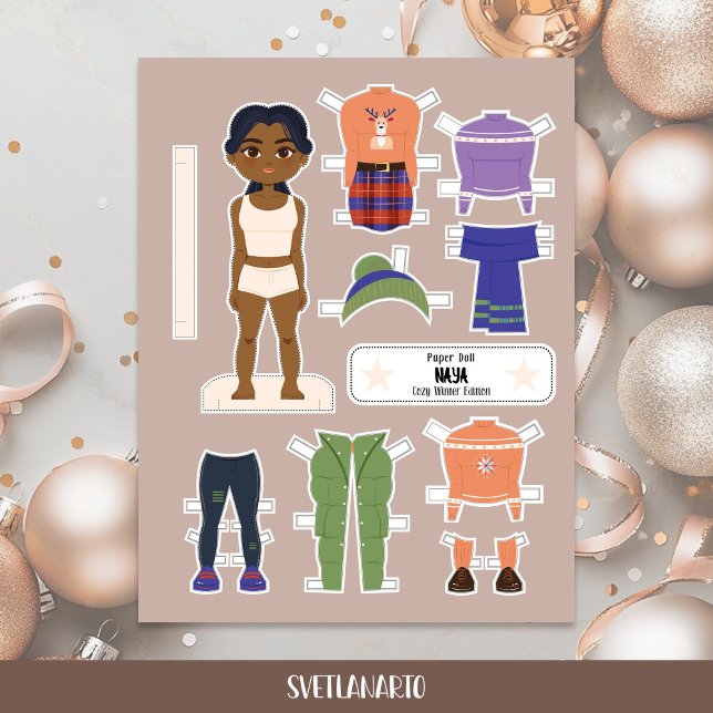 Christmas Paper Doll Indian Girl Winter Outfits (Creator heeft geüpload)