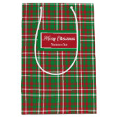 Christmas Paper Gift Bags Elegant Tartan Accent Medium Cadeauzakje (Voorkant)