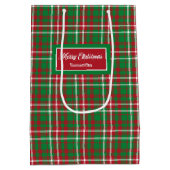 Christmas Paper Gift Bags Elegant Tartan Accent Medium Cadeauzakje (Achterkant)