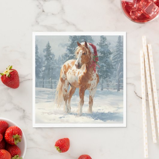 Christmas Paper Napkin/Beautiful Appalossa Horse Servet (Insitu)