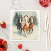 Christmas Paper Napkin/Beautiful Galloping Horses  Servet (Insitu)
