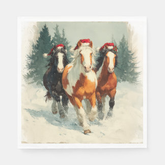 Christmas Paper Napkin/Beautiful Galloping Horses  Servet
