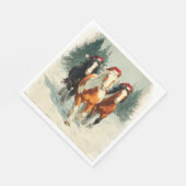 Christmas Paper Napkin/Beautiful Galloping Horses  Servet (Hoek)