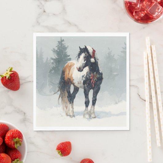 Christmas Paper Napkin / Beautiful Paint Horse  Servet (Insitu)