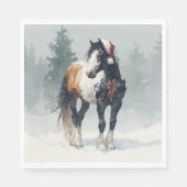 Christmas Paper Napkin / Beautiful Paint Horse  Servet (Voorkant)