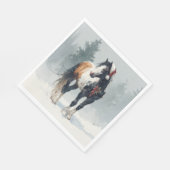 Christmas Paper Napkin / Beautiful Paint Horse  Servet (Hoek)