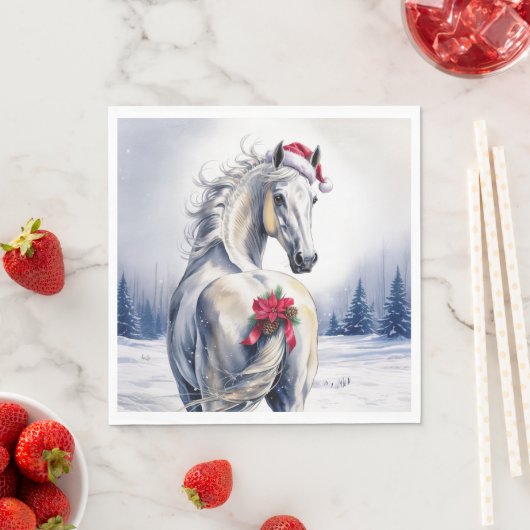 Christmas Paper Napkin / Beautiful white horse Servet (Insitu)