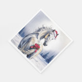 Christmas Paper Napkin / Beautiful white horse Servet (Hoek)