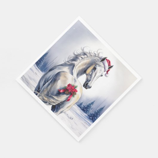 Christmas Paper Napkin / Beautiful white horse Servet (Hoek)