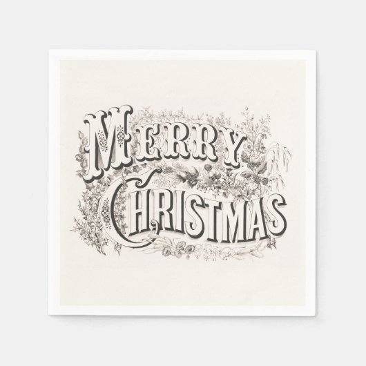 CHRISTMAS PAPER NAPKIN :  MERRY CHRISTMAS SERVET (Voorkant)