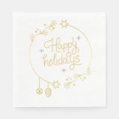 Christmas Paper Napkin with Festive Stars & Snowfl Servet (Voorkant)